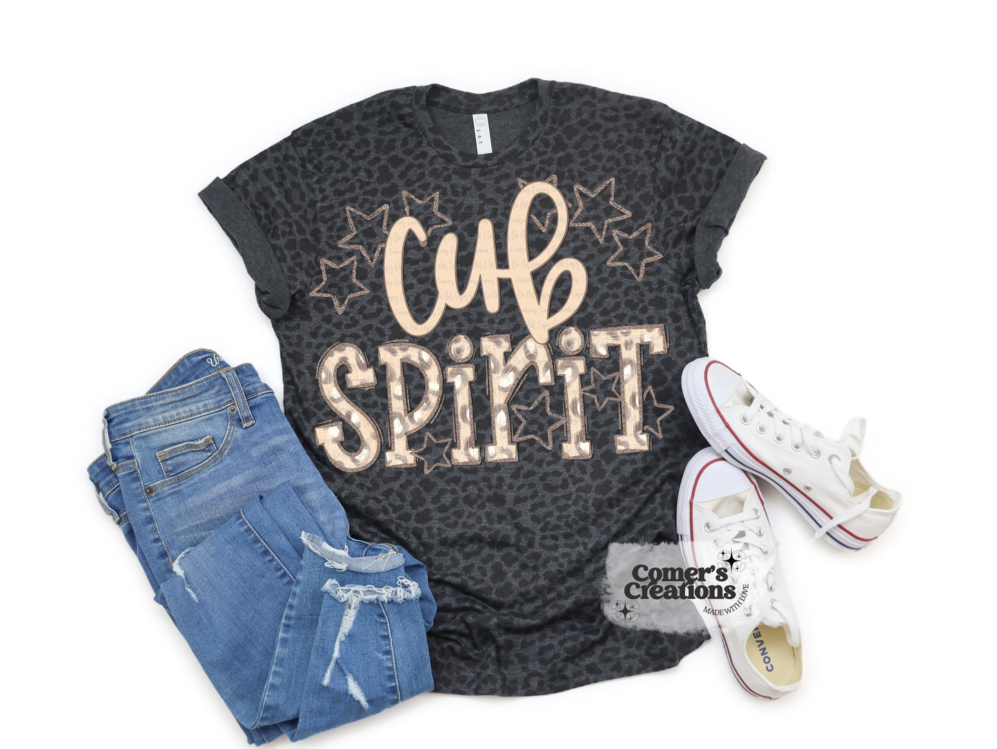 Cub Spirit Tee – Neutral Leopard Edition
