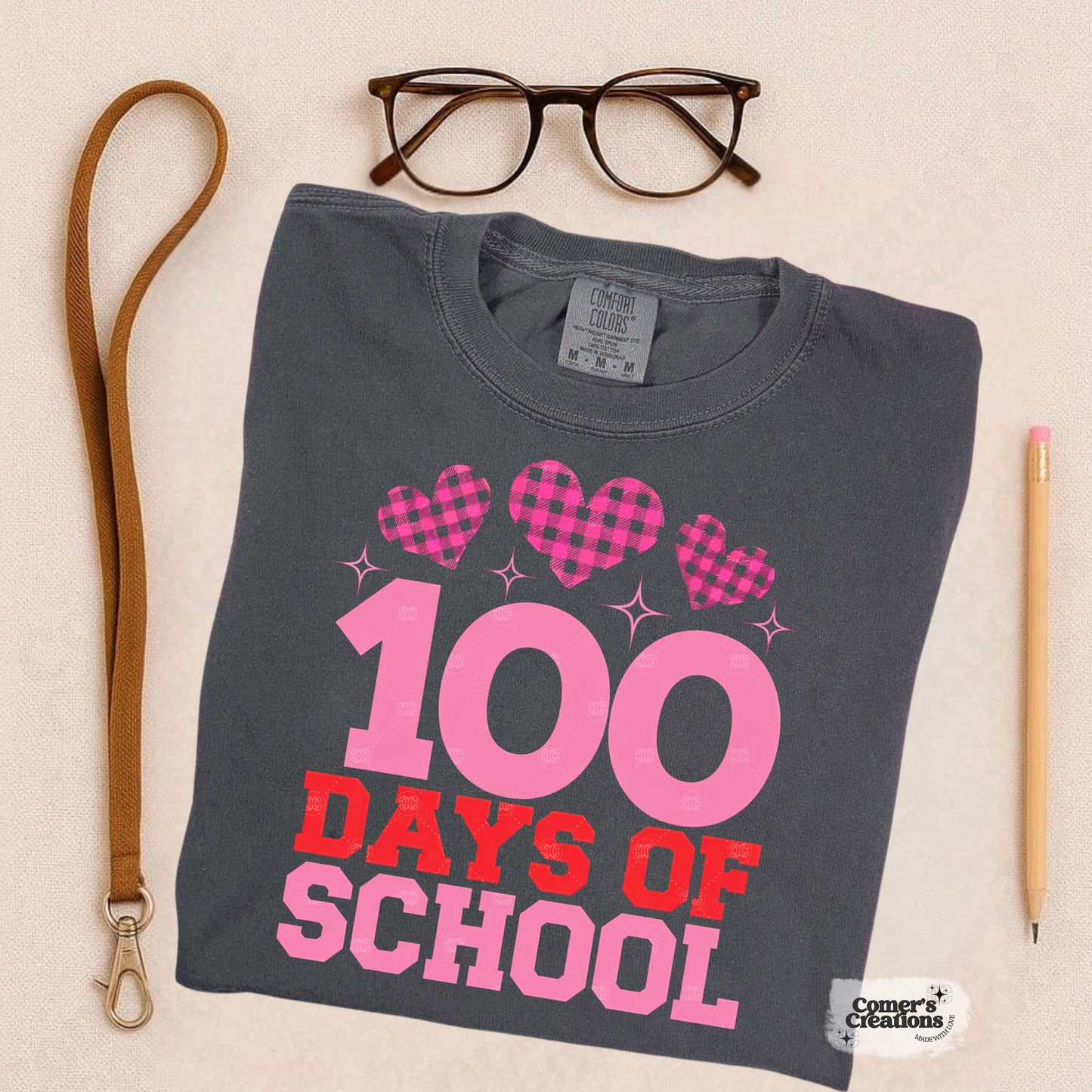 Checkered Hearts Trio 100 Days