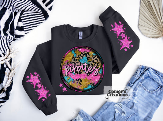Glitter Cheetah Pirates Sweatshirt