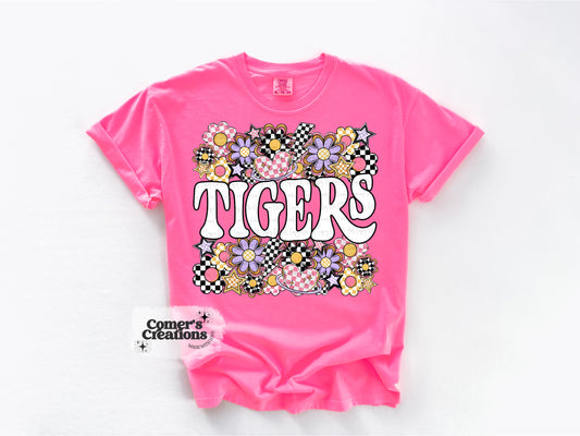 Funky Flower Tigers Tee