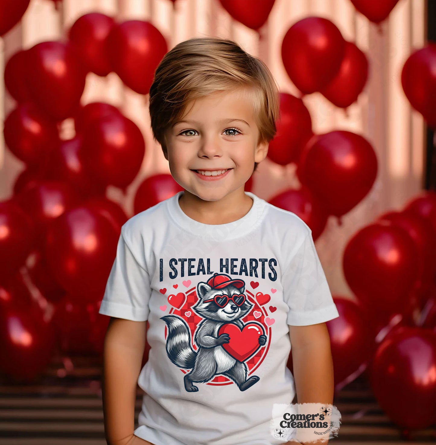 I Steal Hearts Raccoon Valentines