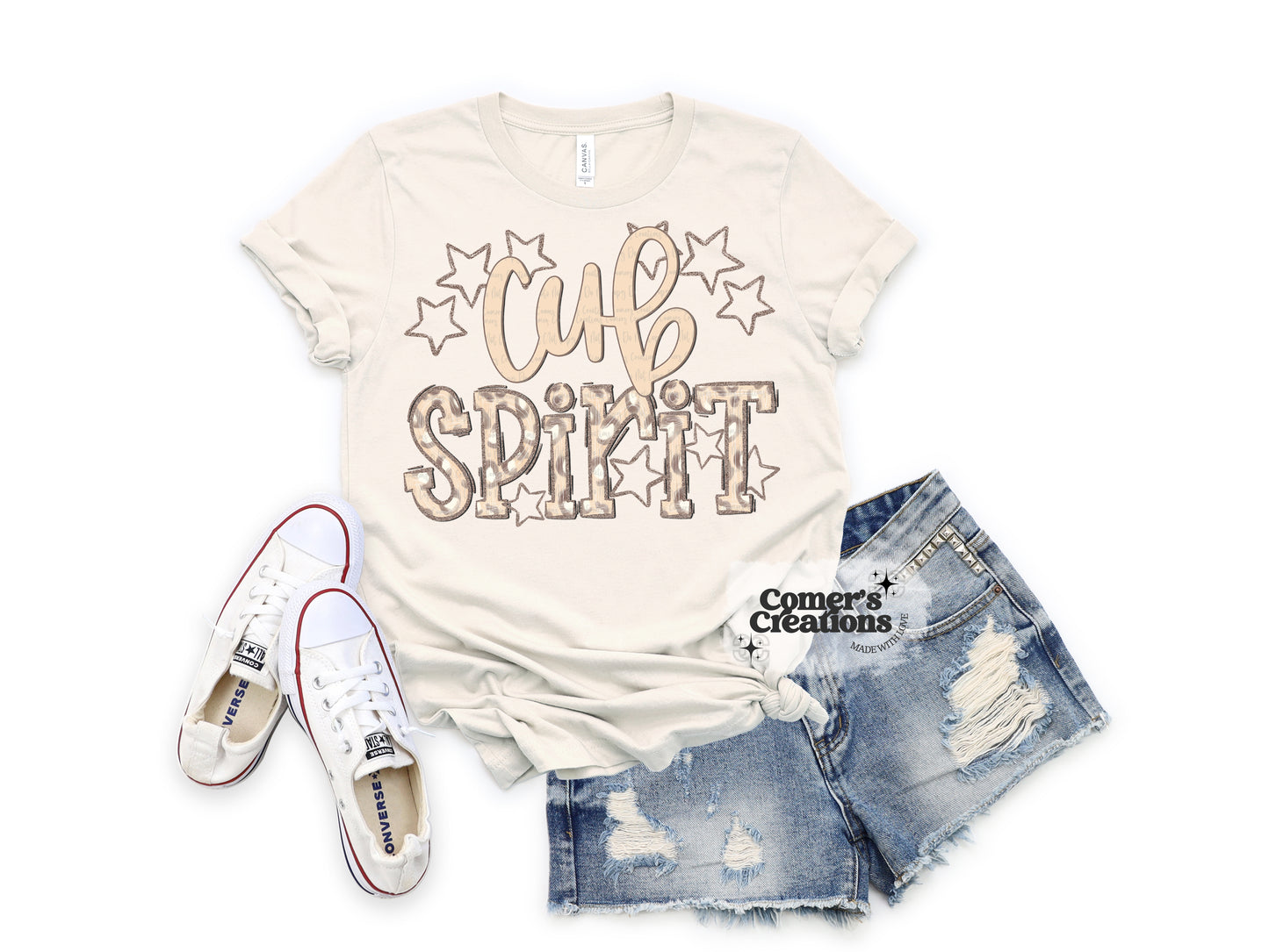 Cub Spirit Tee – Neutral Leopard Edition