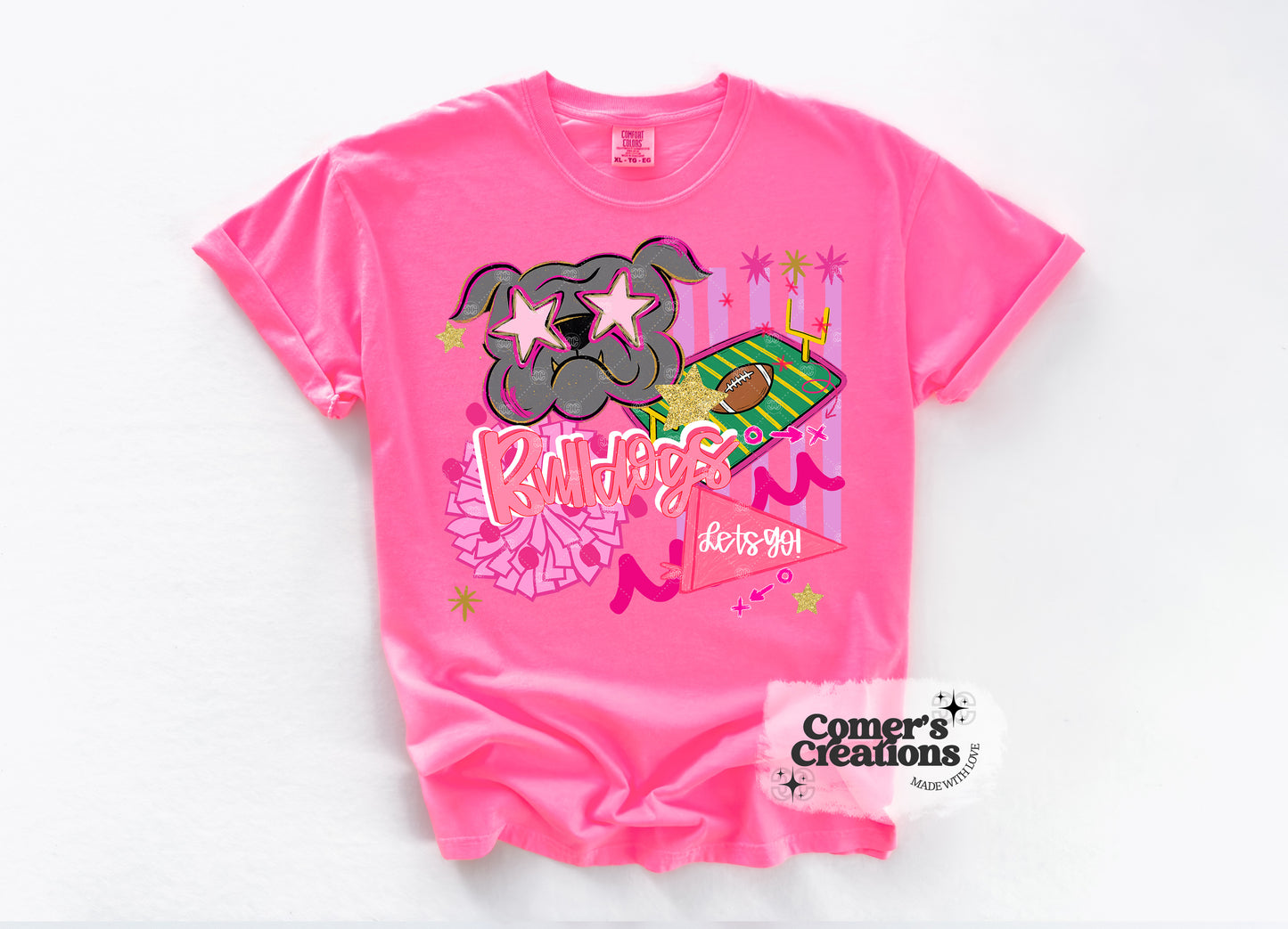 Preppy Bulldogs “Let’s Go!” Tee