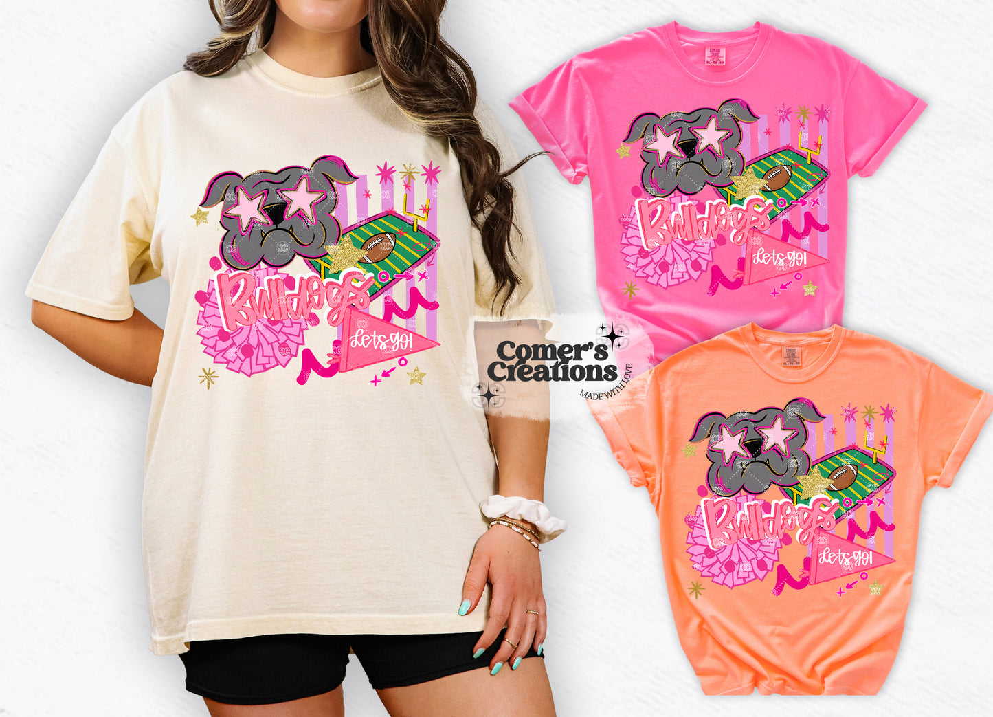 Preppy Bulldogs “Let’s Go!” Tee