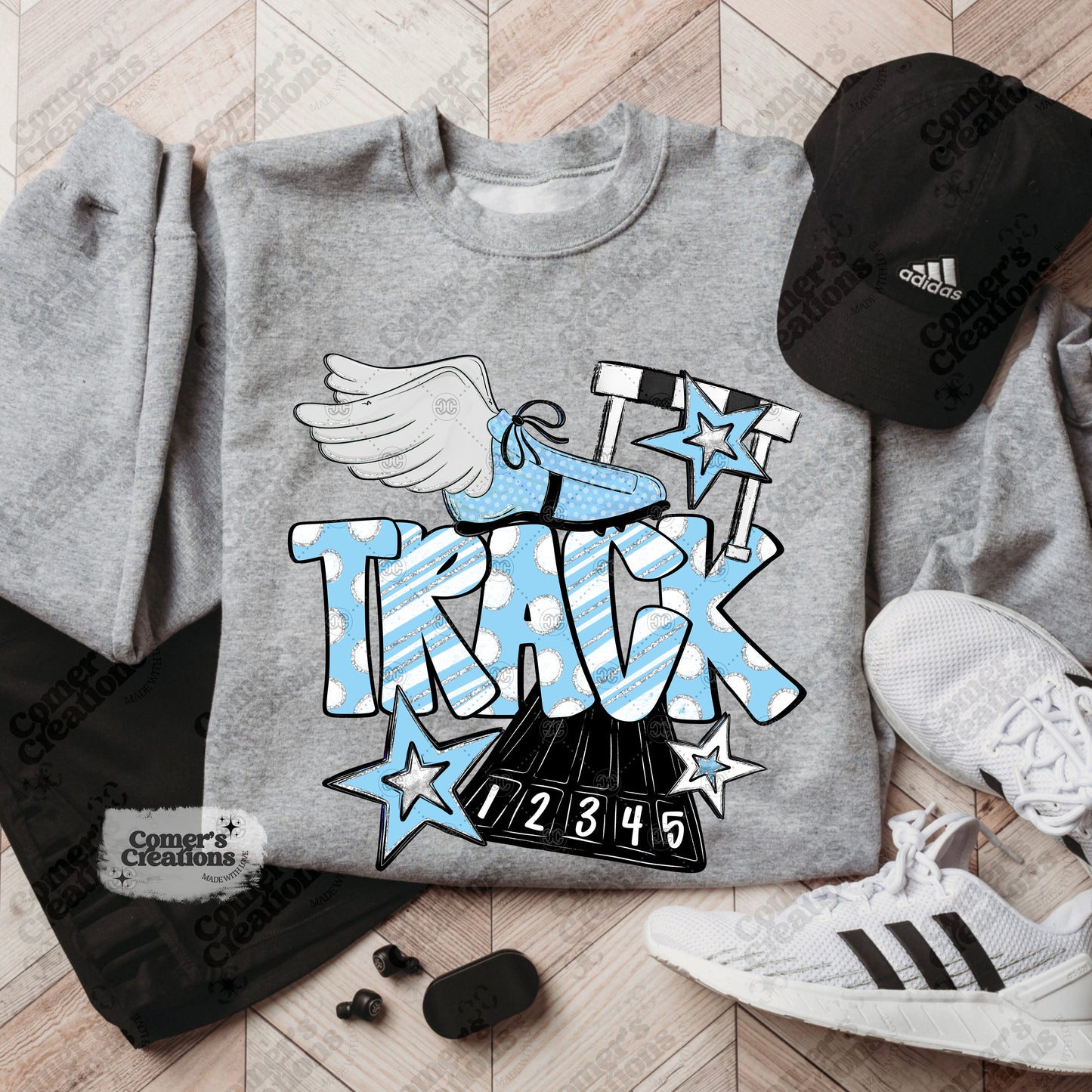 Carolina Blue Track Doodle